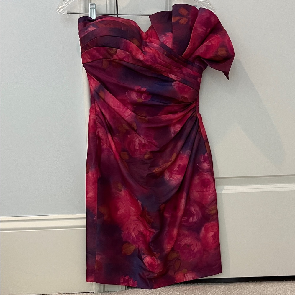 Aidan Mattox strapless floral mini dress